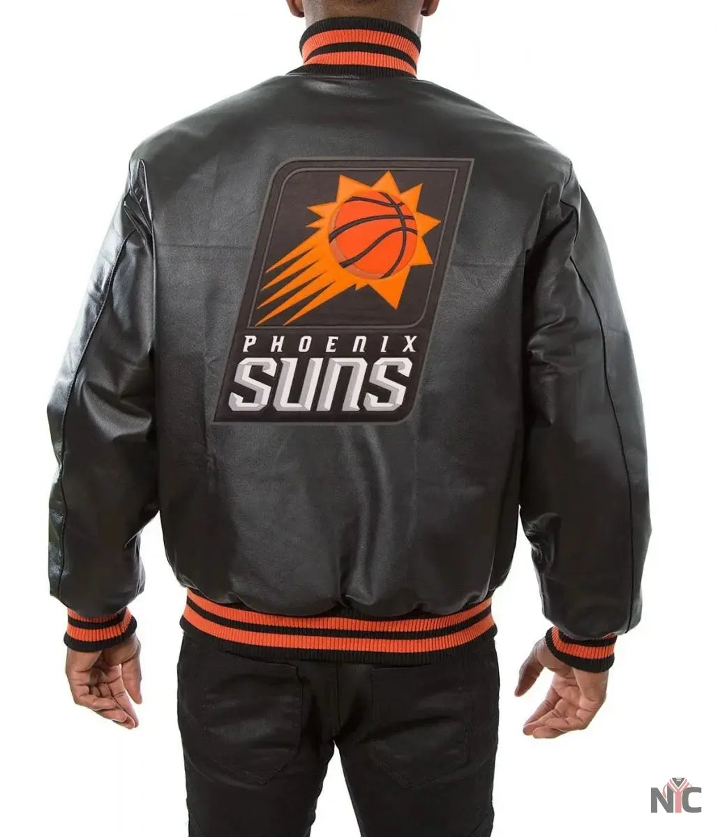 Phoenix Suns Black Leather Varsity Jacket NYC Jackets
