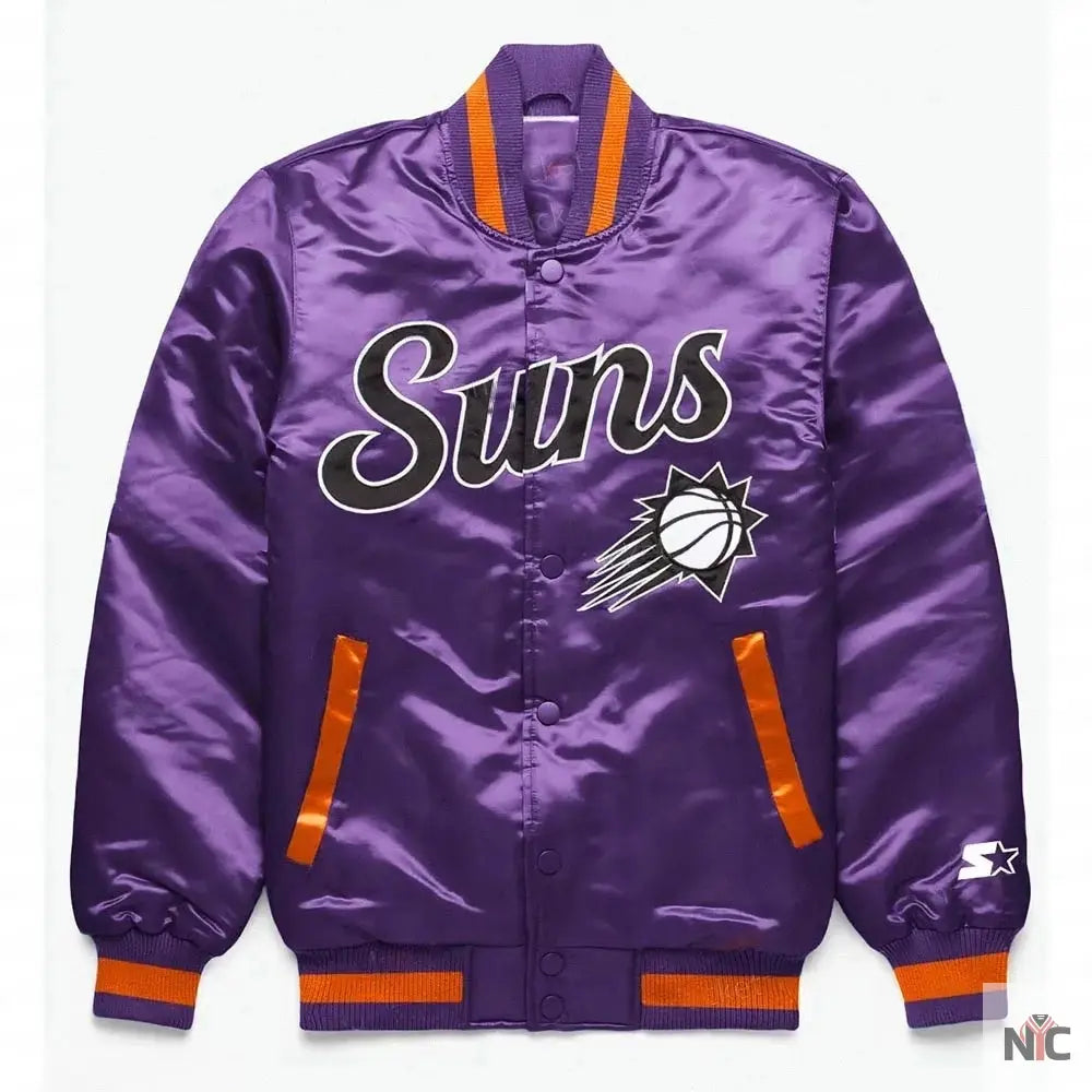 Phoenix Suns Exclusive Purple Satin Jacket NYC Jackets