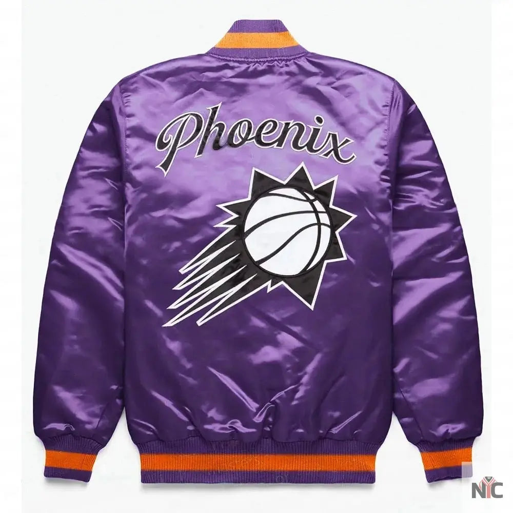 Phoenix Suns Exclusive Purple Satin Jacket NYC Jackets