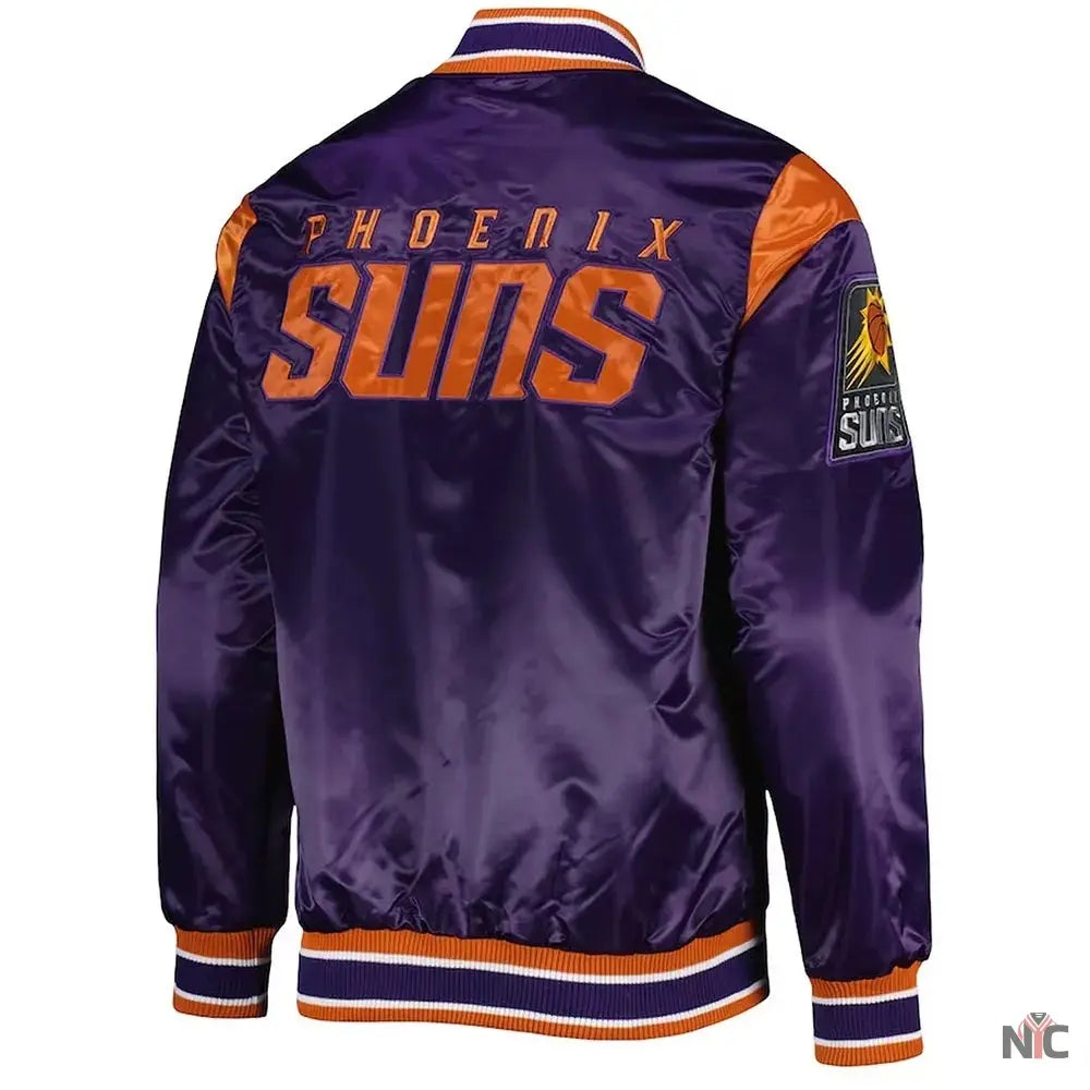 Phoenix Suns Force Play Purple Varsity Satin Jacket NYC Jackets