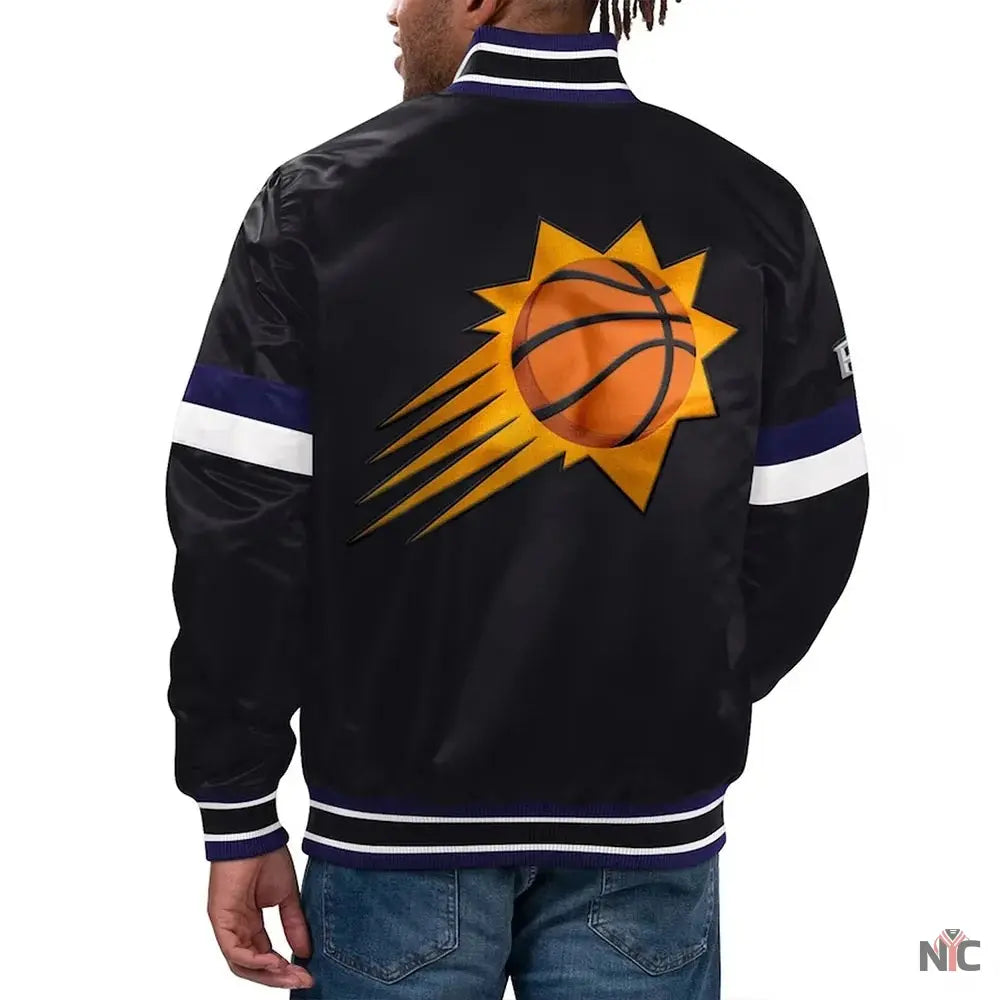 Phoenix Suns Home Game Black Satin Jacket NYC Jackets