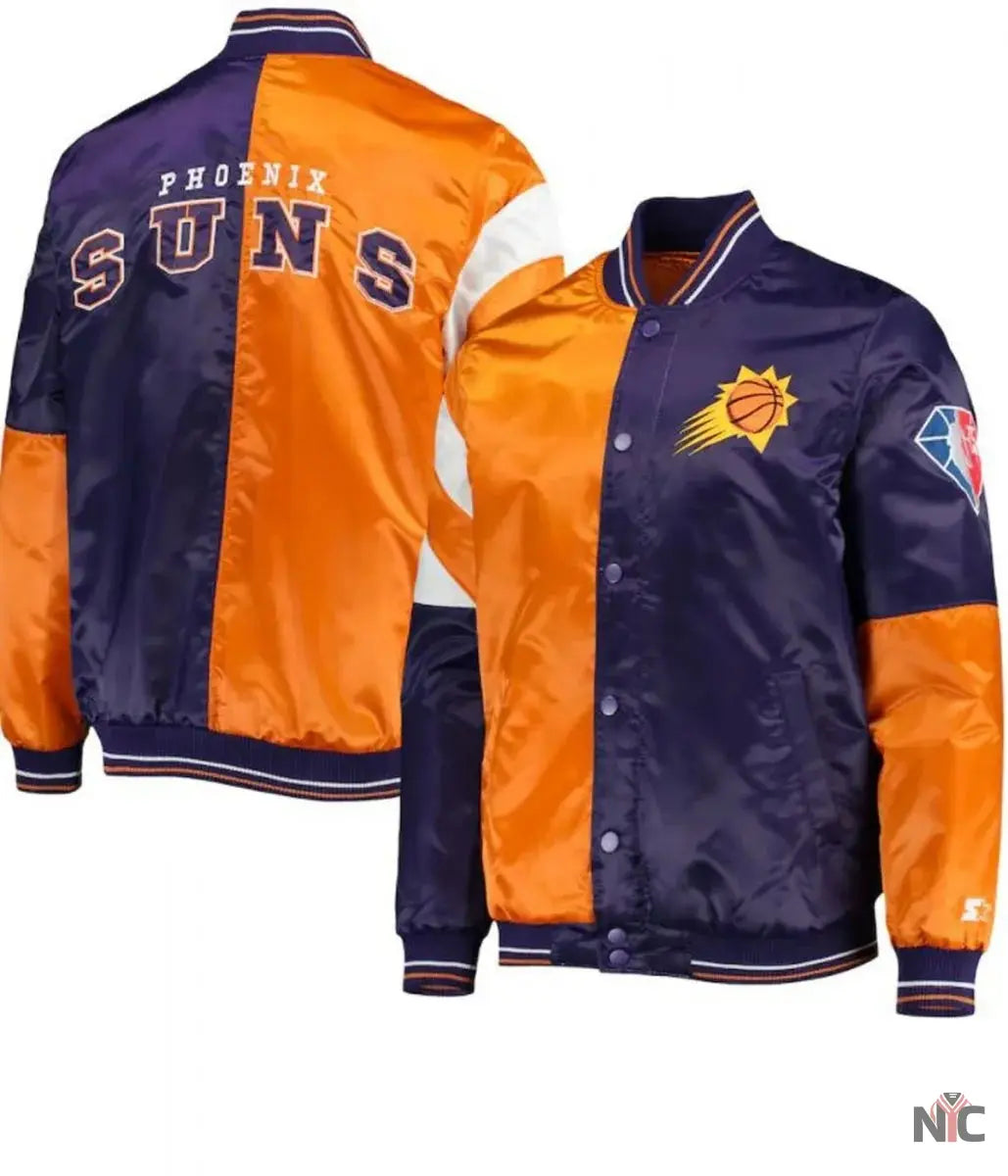 Phoenix Suns Orange and Purple Varsity Starter Jacket NYC Jackets