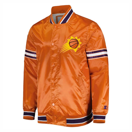 Phoenix Suns Pick & Roll Full-Snap Satin Varsity Jacket