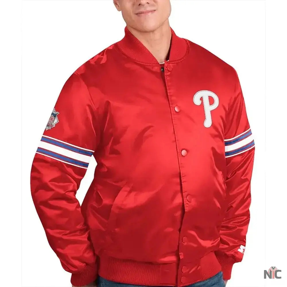 Pick & Roll Philadelphia Phillies Varsity Satin Jacket NYC Jackets