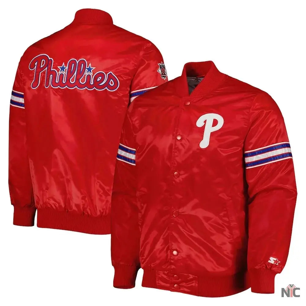 Pick & Roll Philadelphia Phillies Varsity Satin Jacket NYC Jackets