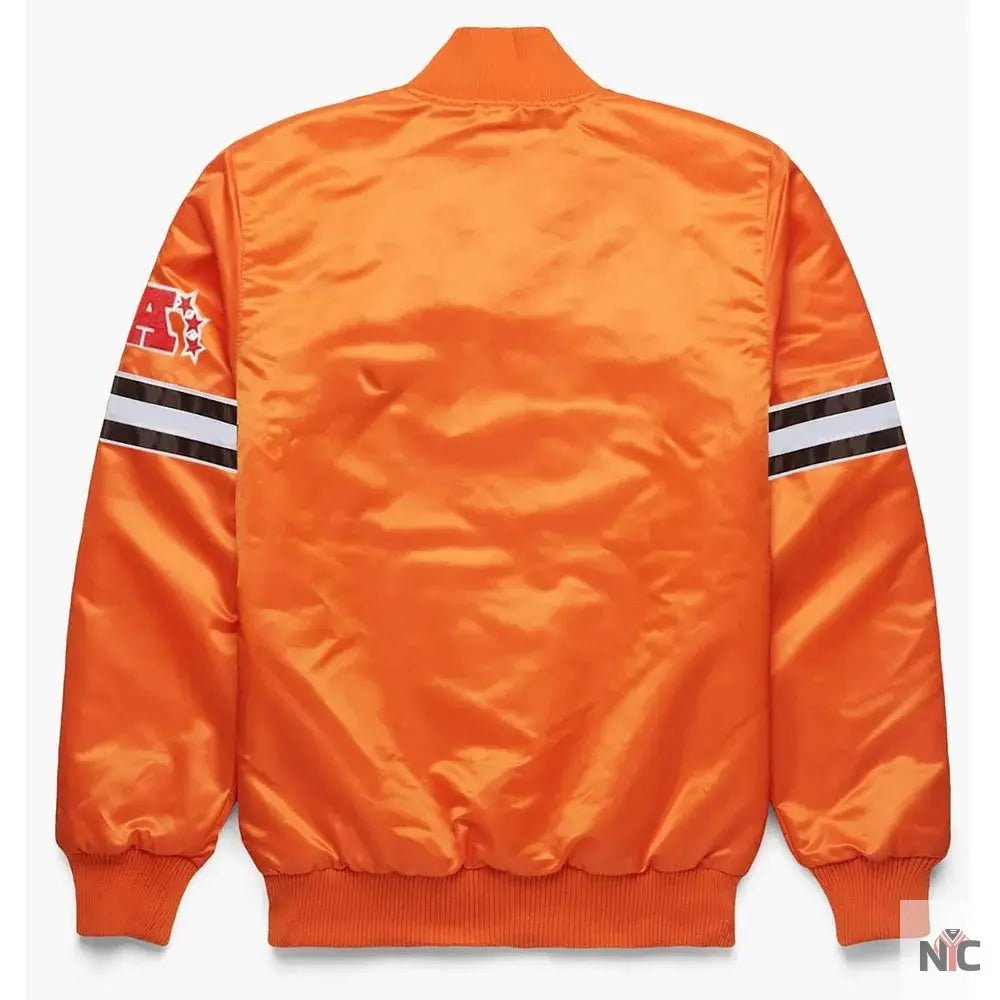 Pick and Roll Denver Broncos Orange Satin Jacket NYC Jackets