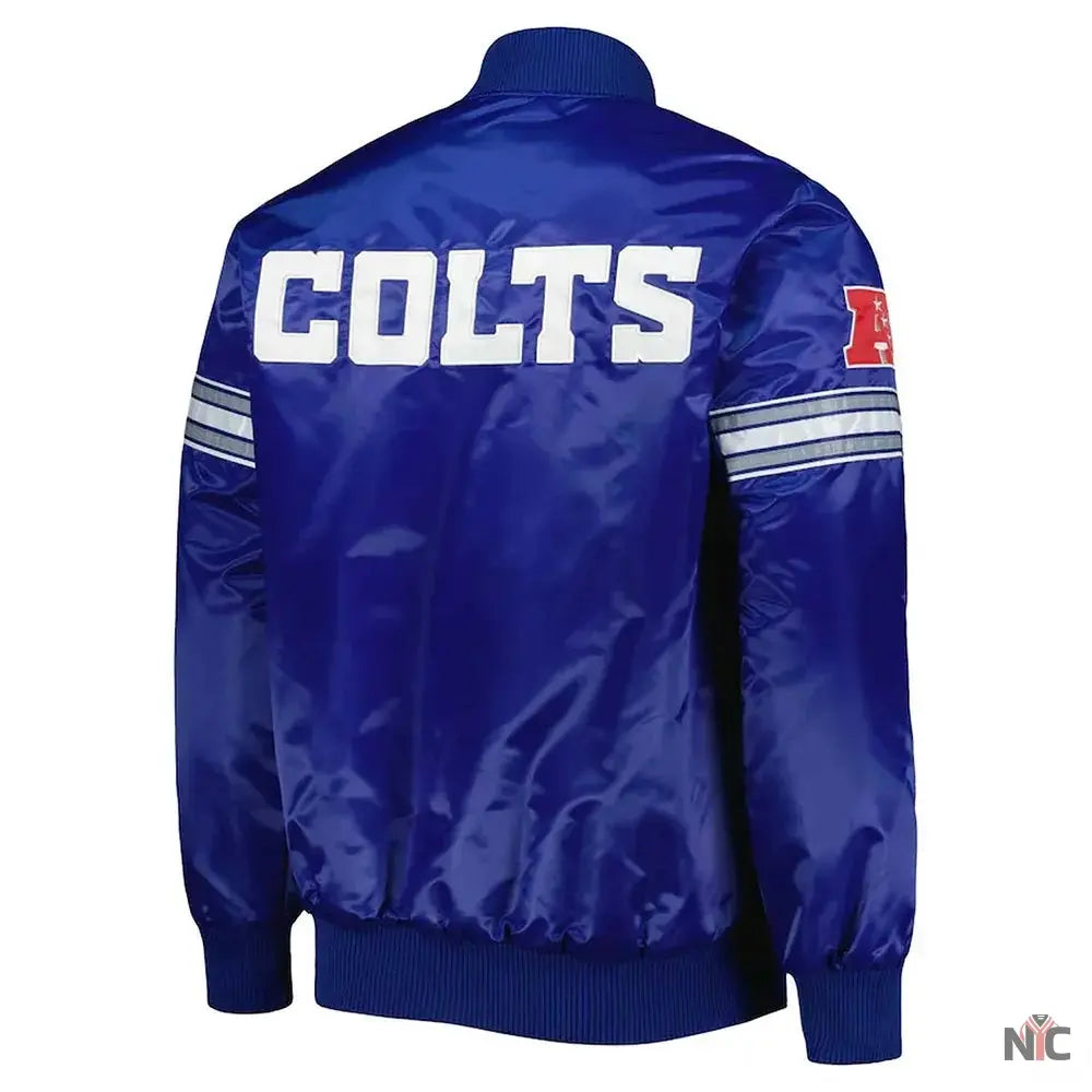 Pick and Roll Indianapolis Colts Blue Satin Jacket NYC Jackets
