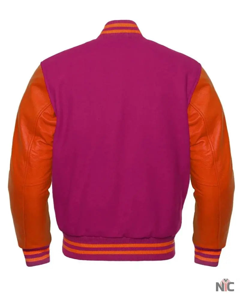 Pink And Orange Varsity Jacket NYC Jackets