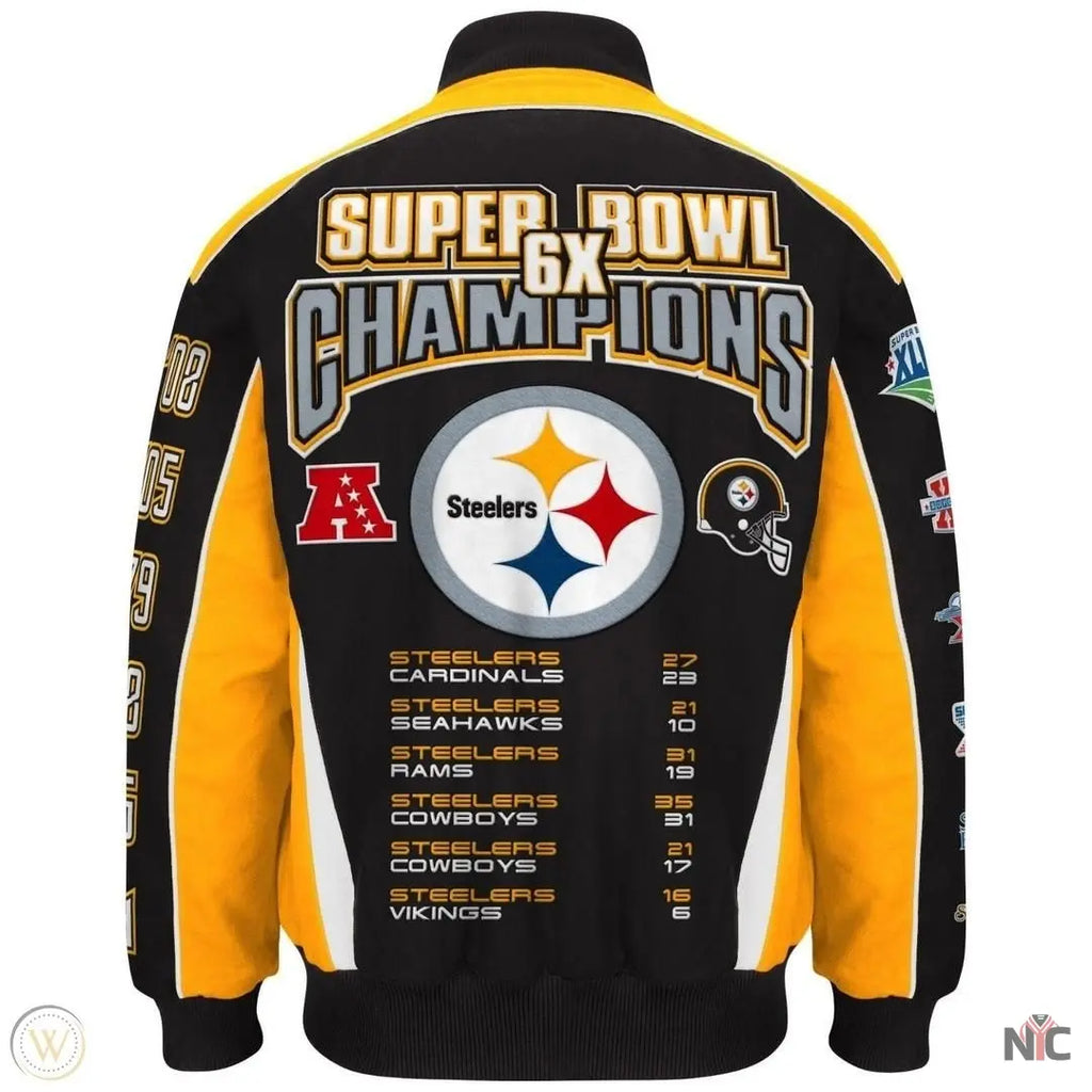 Pittsburgh Steelers 6X Super Bowl Jacket NYC Jackets