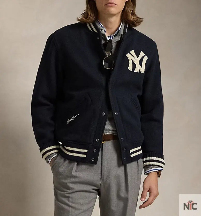 Polo Ralph Lauren Yankees Navy Varsity Jacket NYC Jackets