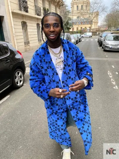 Pop Smoke Blue Coat NYC Jackets