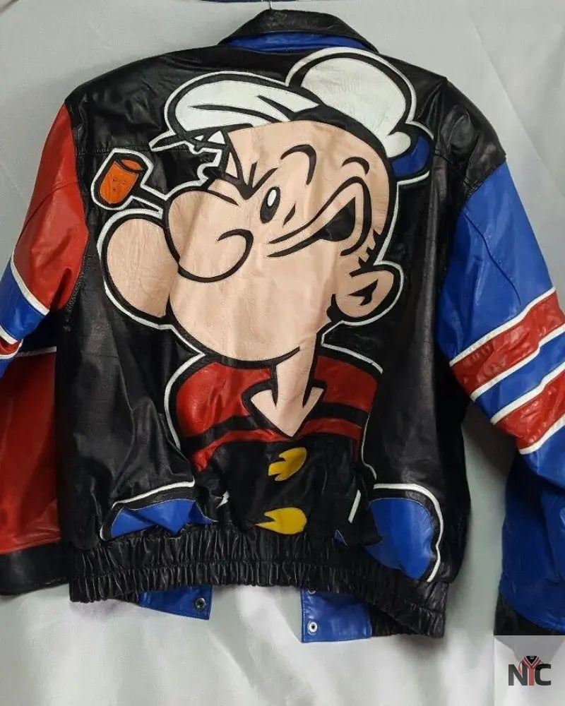 Popeye The Sailor Man Leather Jacket NYC Jackets