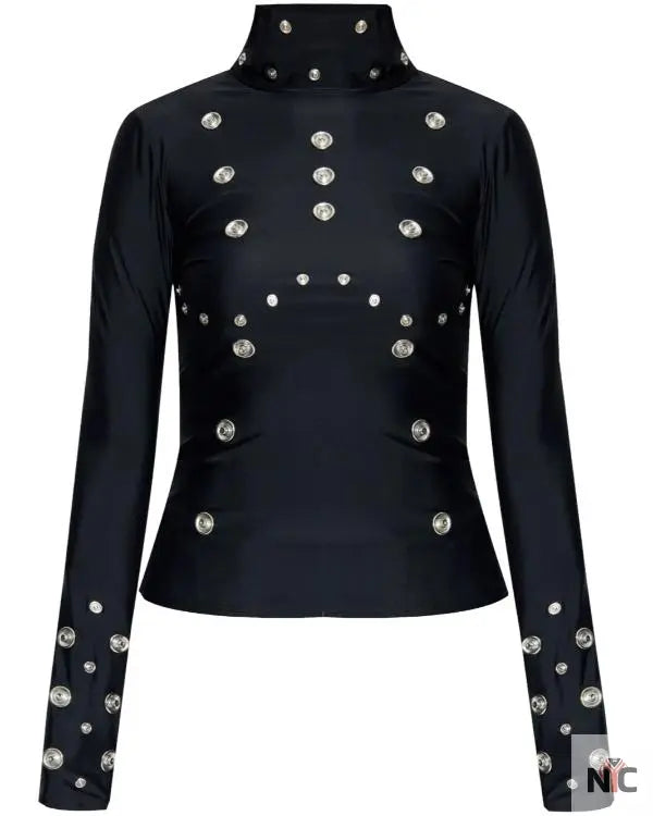 Press Junket 2025 Nicole Wallace Eyelet-Detailing Black Blouse NYC Jackets