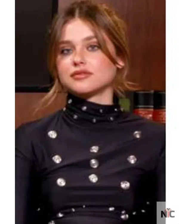 Press Junket 2025 Nicole Wallace Eyelet-Detailing Black Blouse NYC Jackets