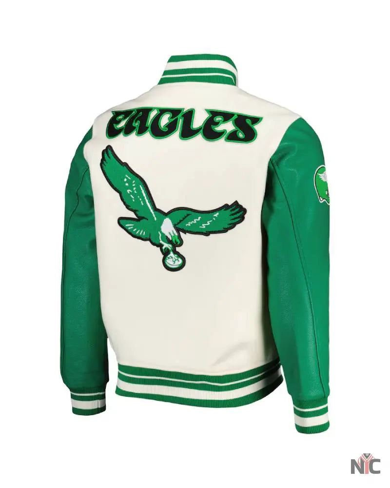 Pro Standard Cream Philadelphia Eagles Retro Jacket NYC Jackets