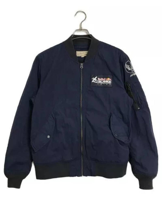 Avirex Custom Ma-1 Red Bull Navy Blue Flight Bomber Jacket