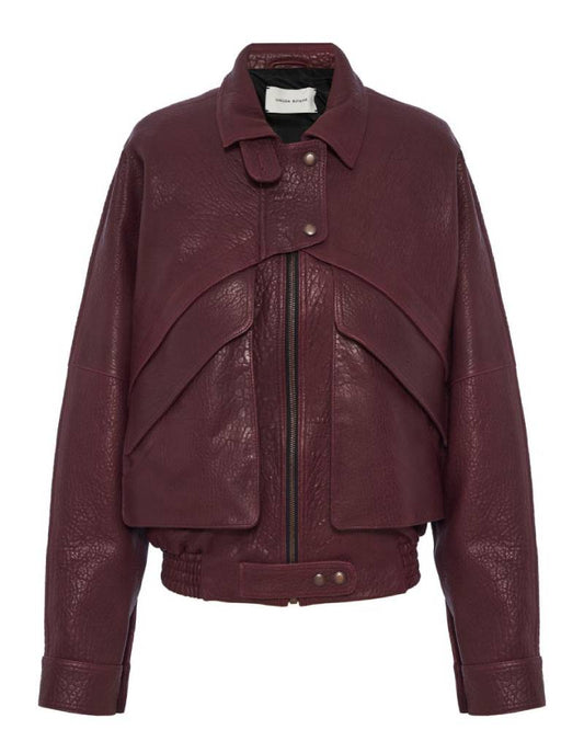 Magda Butrym Vintage Leather Bomber Jacket