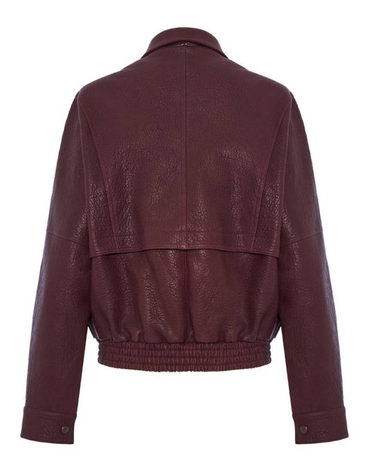 Magda Butrym Vintage Leather Bomber Jacket