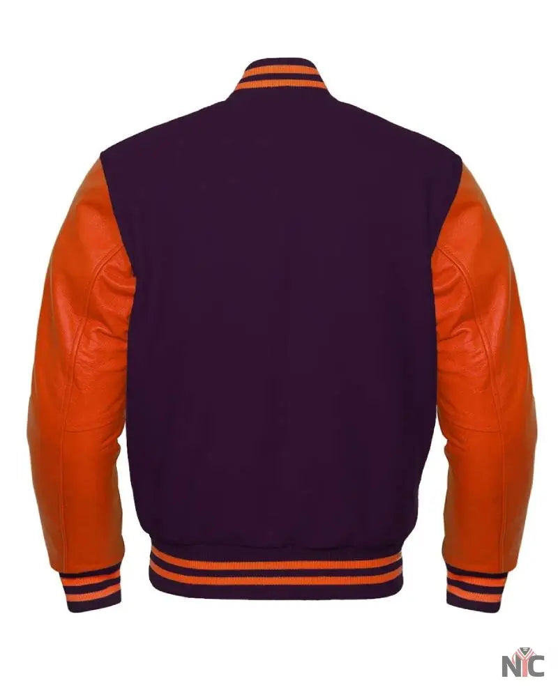 Purple & Orange Varsity Jacket NYC Jackets