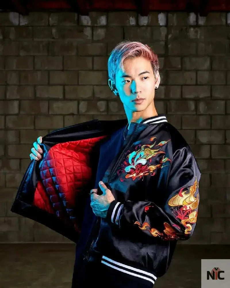 Red Dragon Sukajan Bomber Jacket NYC Jackets