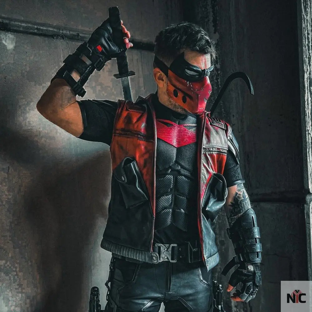 Red Hood Vest NYC Jackets