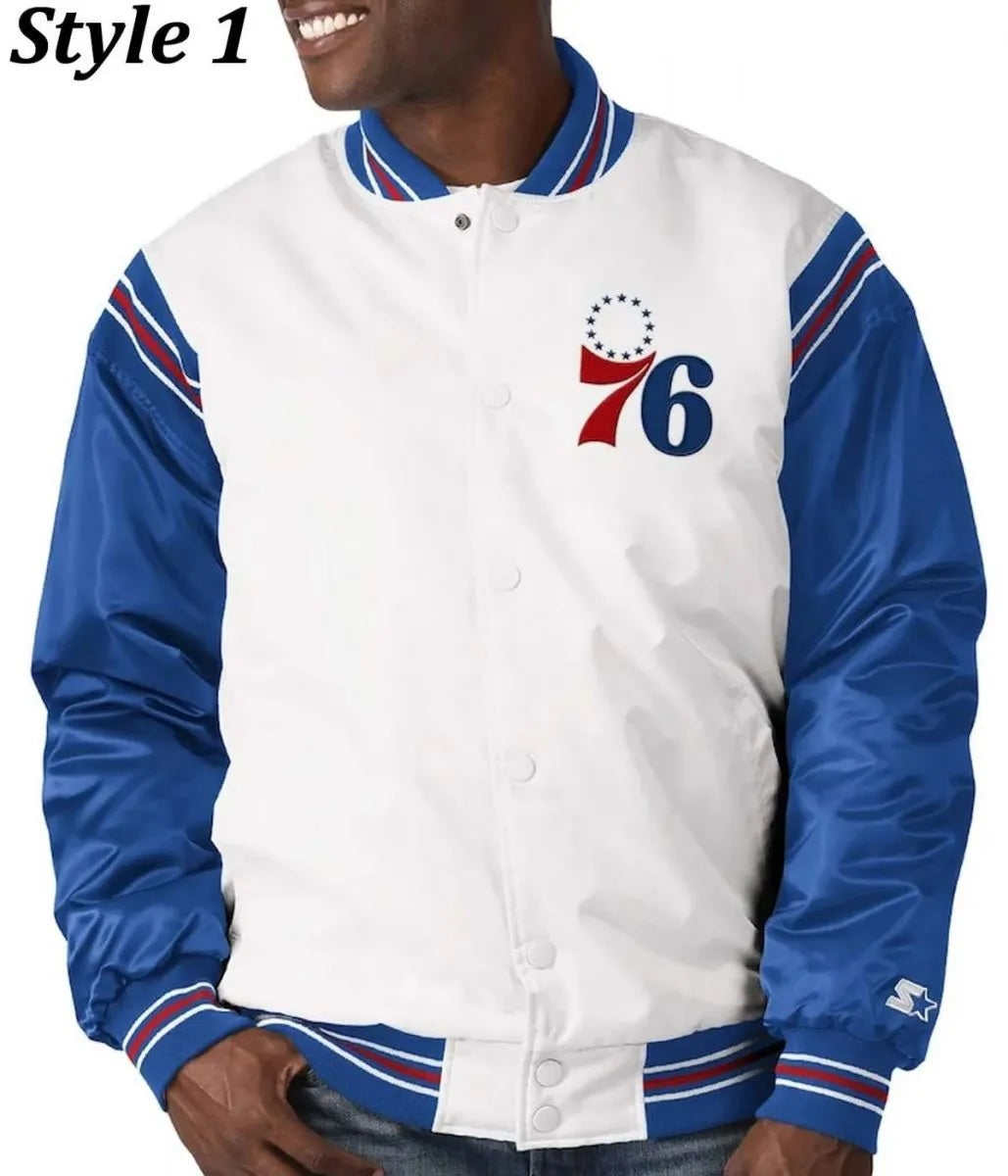 Renegade Philadelphia 76ers Full-Snap Satin Jacket