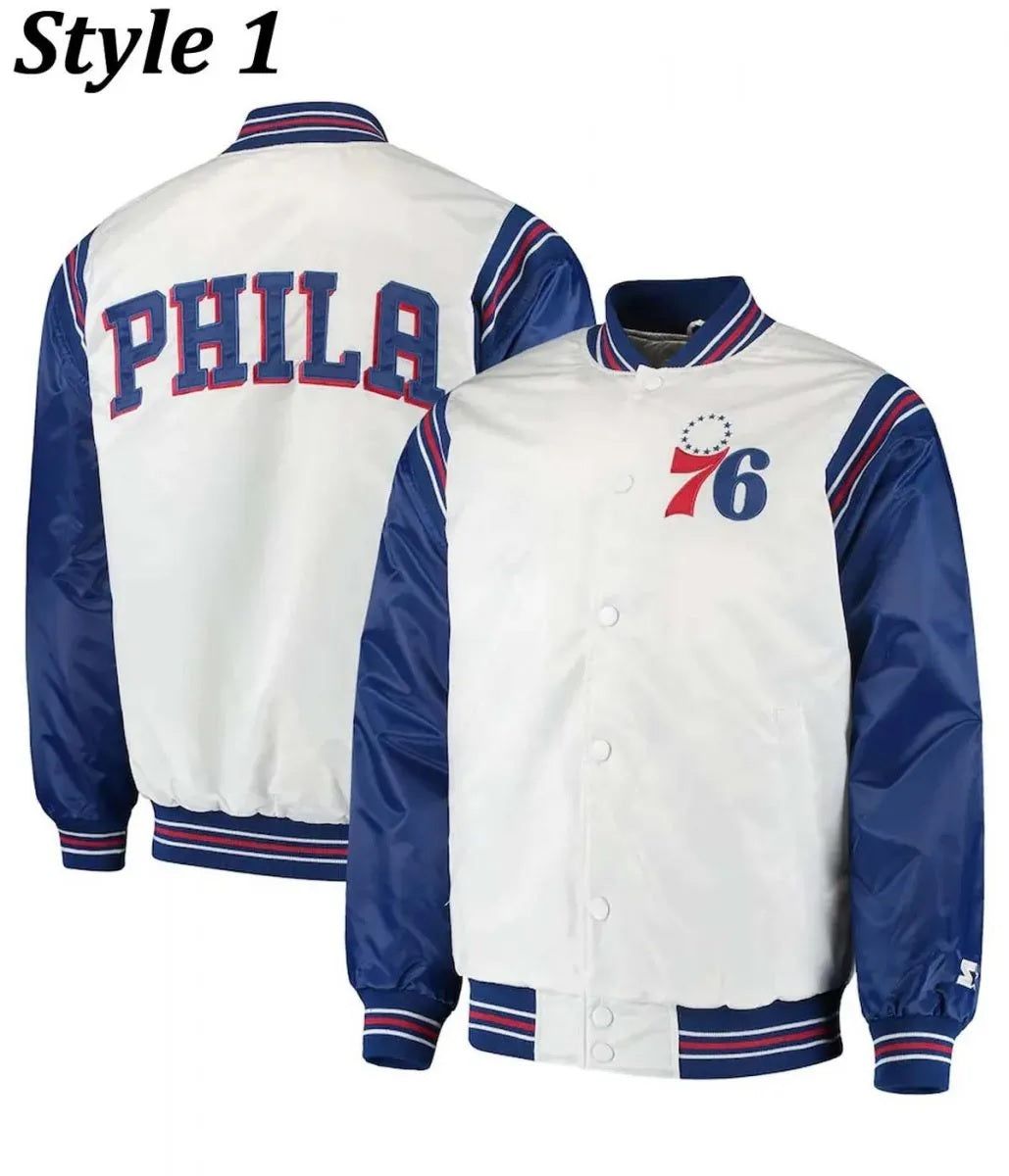 Renegade Philadelphia 76ers Full-Snap Satin Jacket