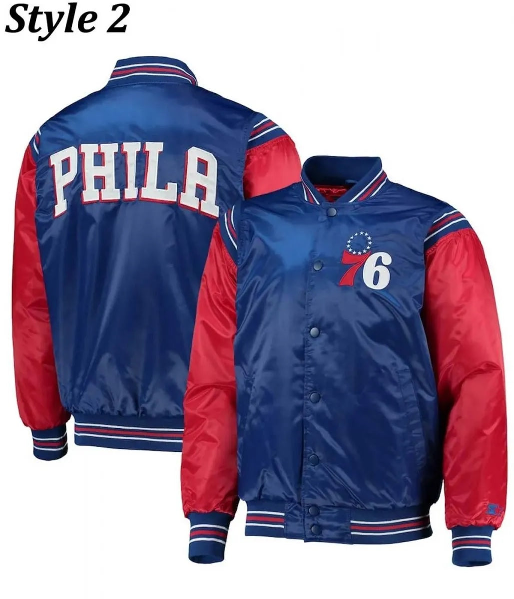 Renegade Philadelphia 76ers Full-Snap Satin Jacket