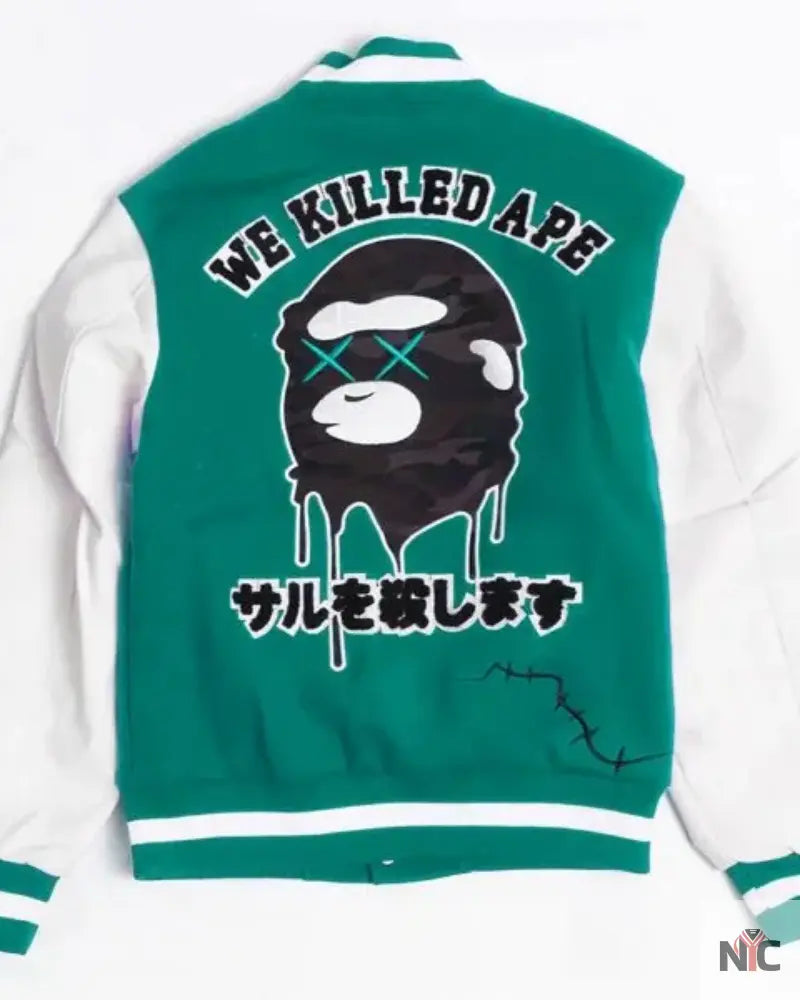 Robert Phillipe We Killed Ape Blue And White Varsity Jacket NYC Jackets
