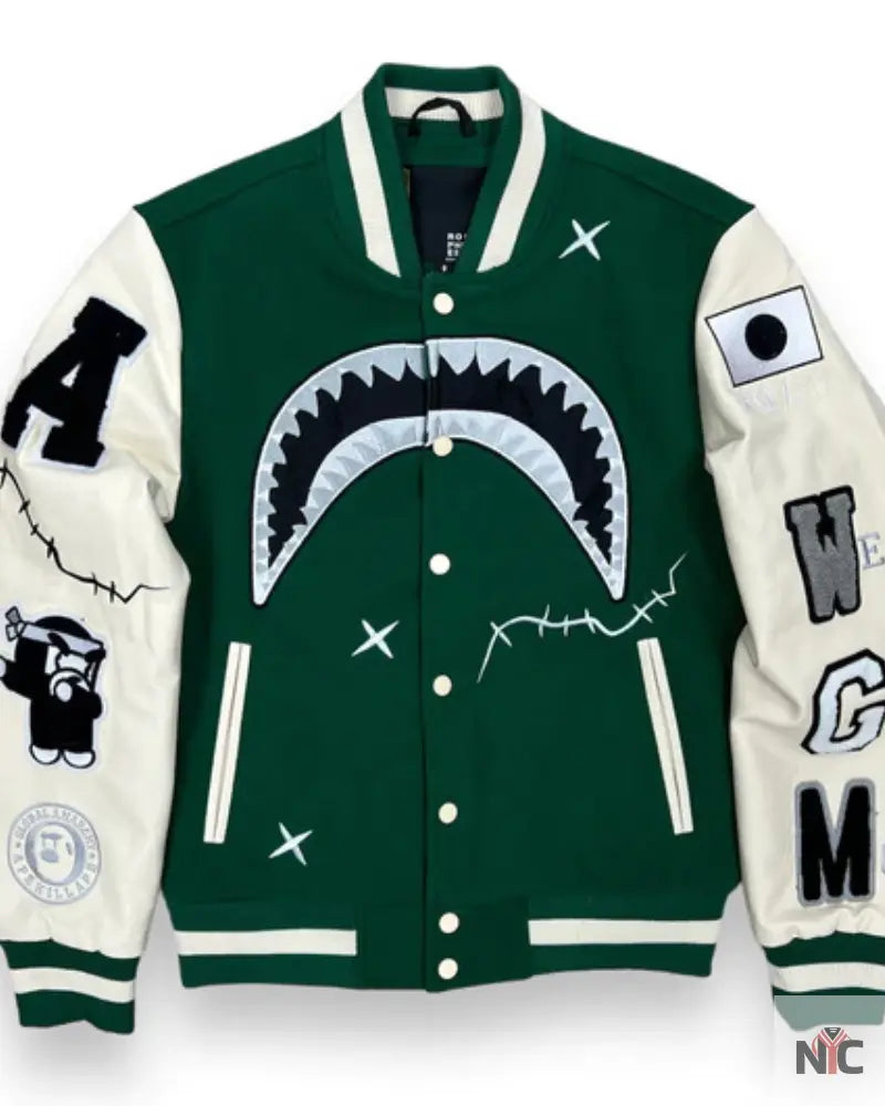 Robert Phillipe We Killed Ape Green Varsity Jacket NYC Jackets