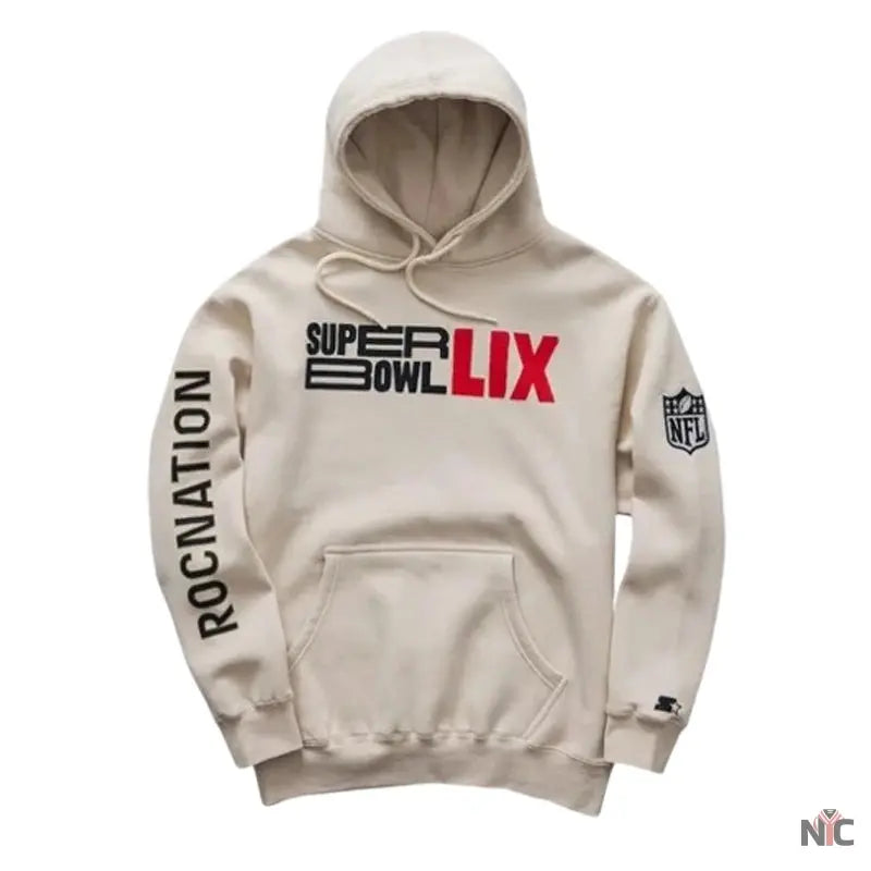 Roc Nation Cream Super Bowl LIX Vintage Hoodie NYC Jackets