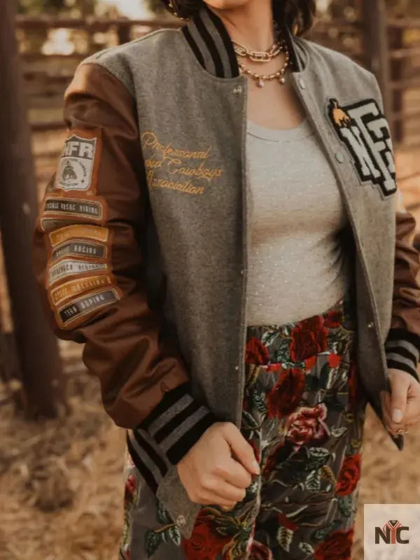 Rodeo NFR Las Vegas Brown Letterman Jacket NYC Jackets