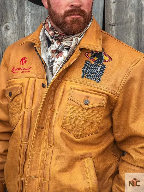 Rodeo Vegas 2024 PFR Brown Leather Jacket NYC Jackets