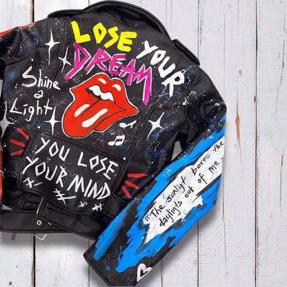 Rolling Stones, Rock 'n Roll, Hand-Painted Leather Jacket