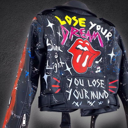 Rolling Stones, Rock 'n Roll, Hand-Painted Leather Jacket