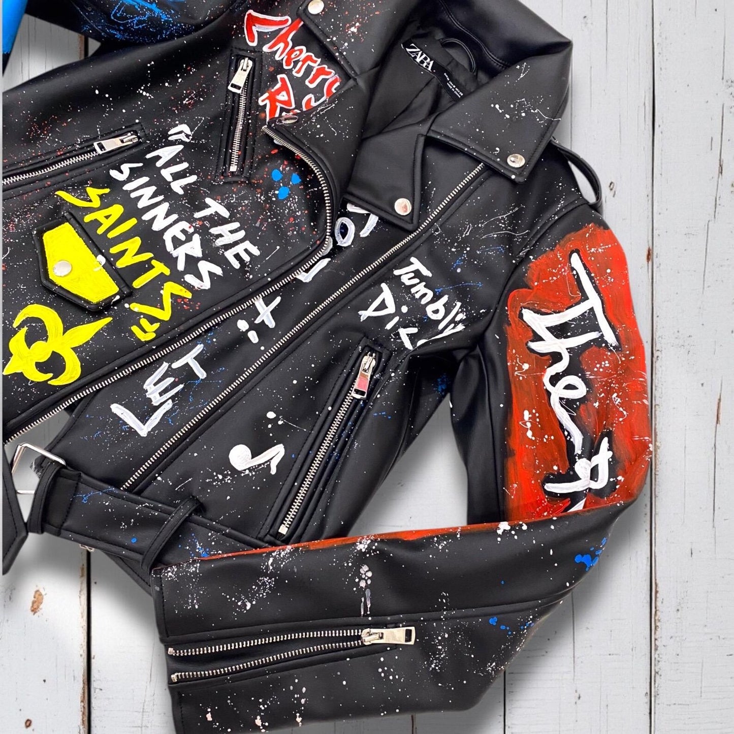 Rolling Stones, Rock 'n Roll, Hand-Painted Leather Jacket