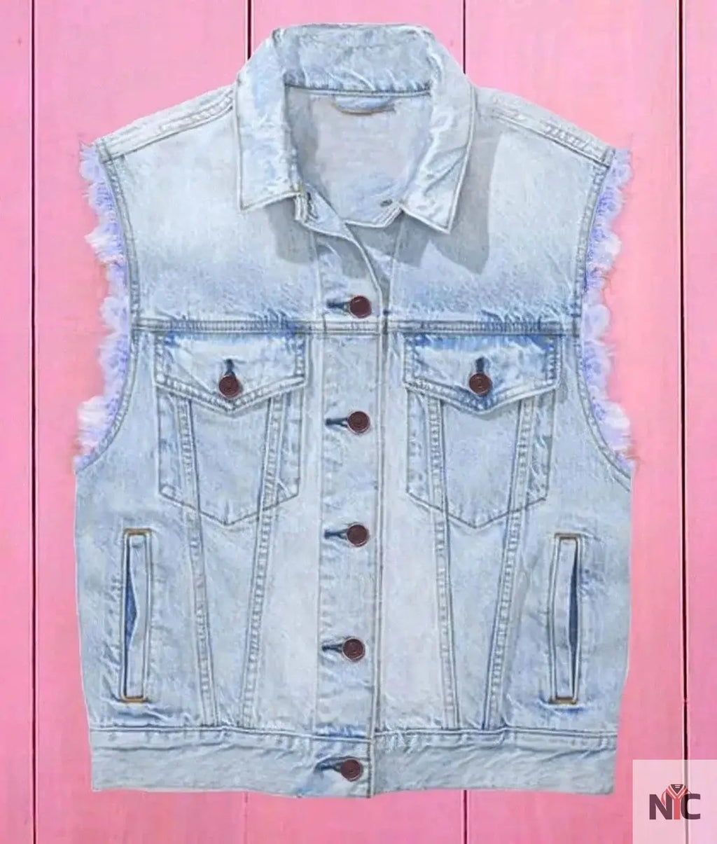 Ryan Gosling Barbie Blue Denim Vest NYC Jackets