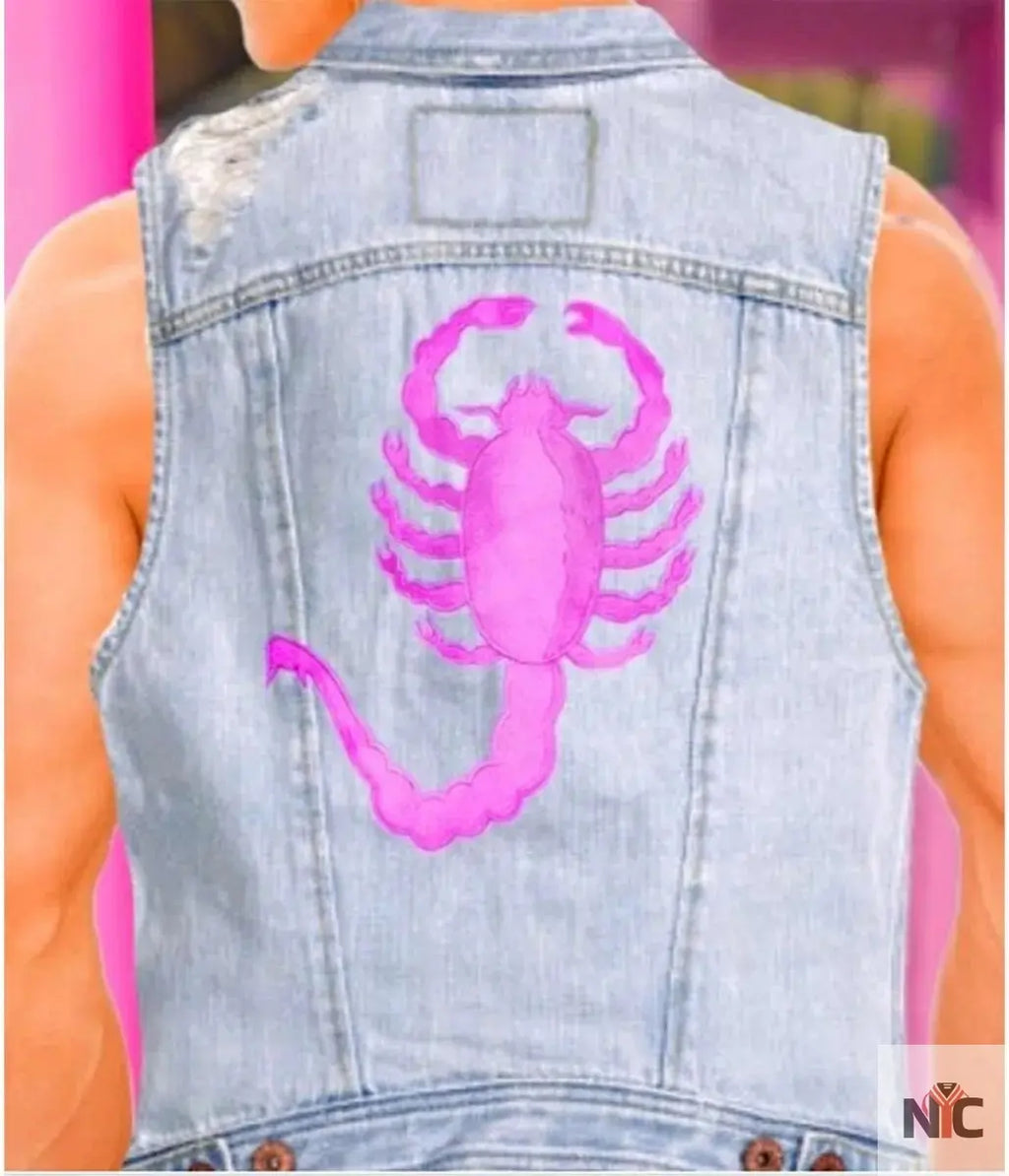 Ryan Gosling Barbie Blue Denim Vest NYC Jackets