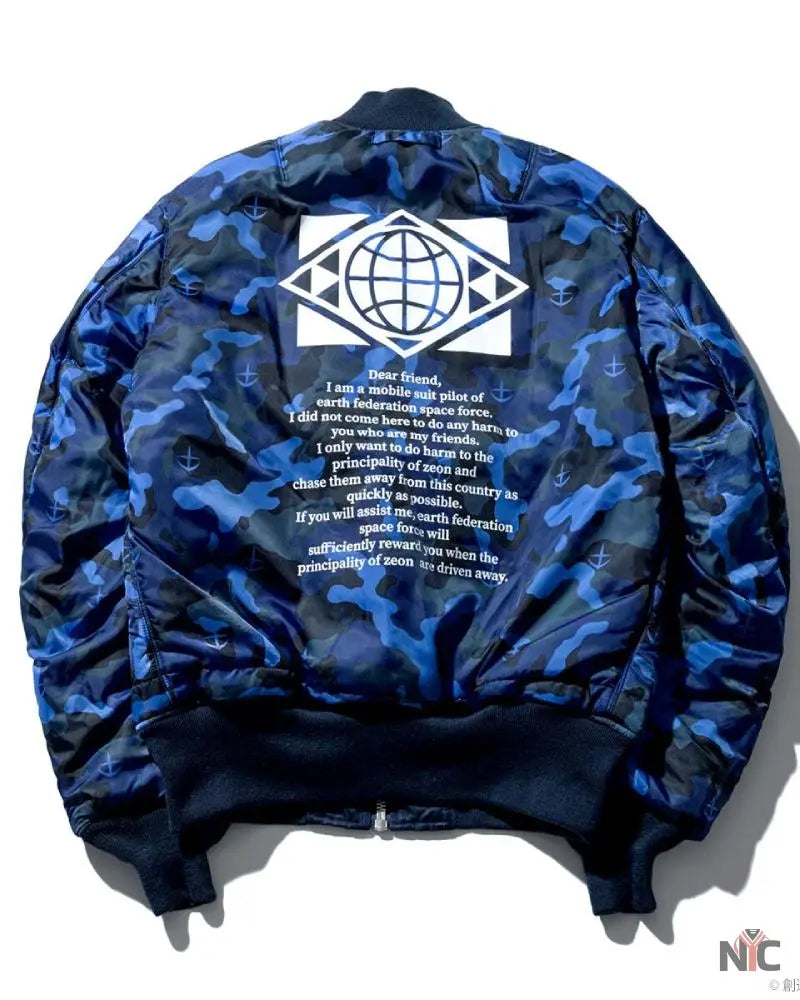 STRICT-G x ALPHA Mobile Suit Gundam White Base MA-1 Jacket NYC Jackets