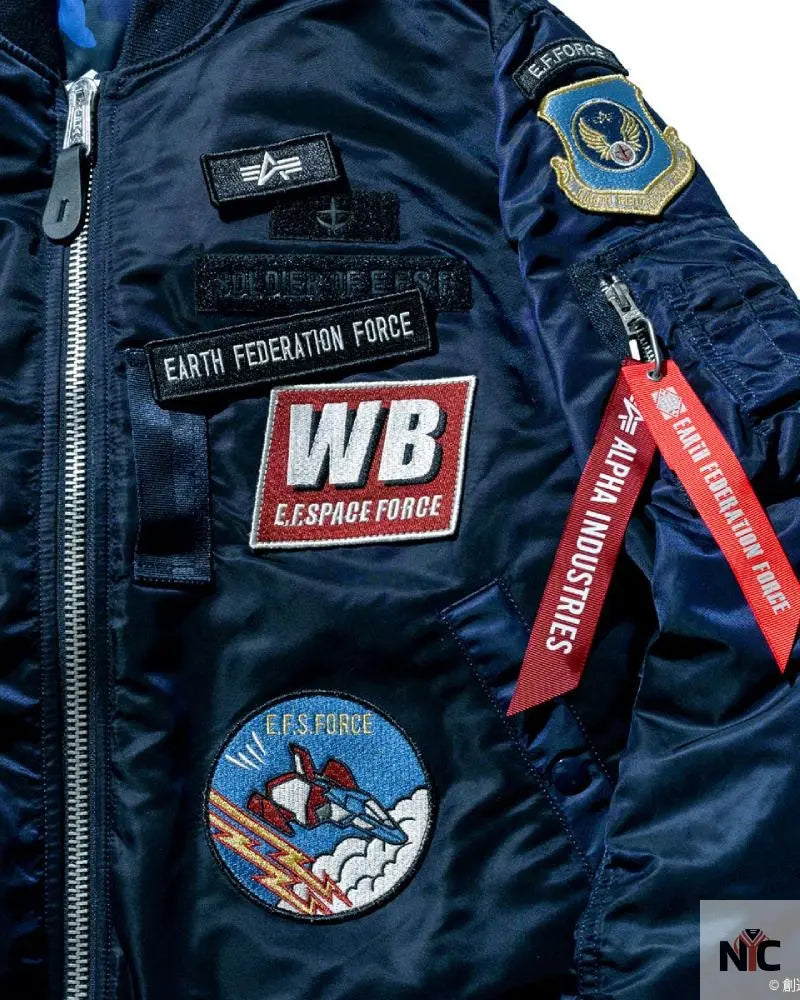 STRICT-G x ALPHA Mobile Suit Gundam White Base MA-1 Jacket NYC Jackets