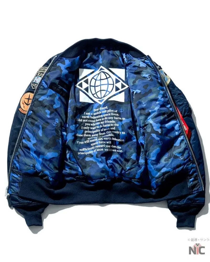 STRICT-G x ALPHA Mobile Suit Gundam White Base MA-1 Jacket NYC Jackets