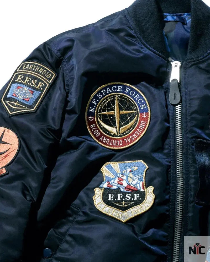 STRICT-G x ALPHA Mobile Suit Gundam White Base MA-1 Jacket NYC Jackets