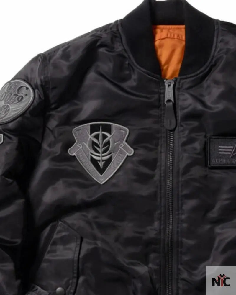 STRICT-G x ALPHA Mobile Suit Gundam Zeon MA-1 Jacket NYC Jackets