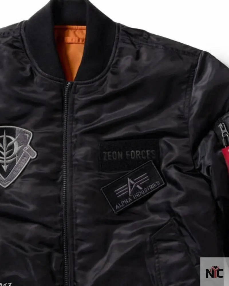 STRICT-G x ALPHA Mobile Suit Gundam Zeon MA-1 Jacket NYC Jackets