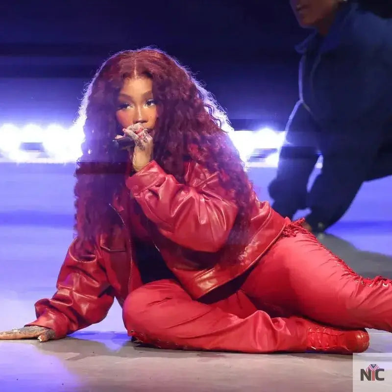 SZA Super Bowl 2025 Halftime Show Leather Jacket NYC Jackets