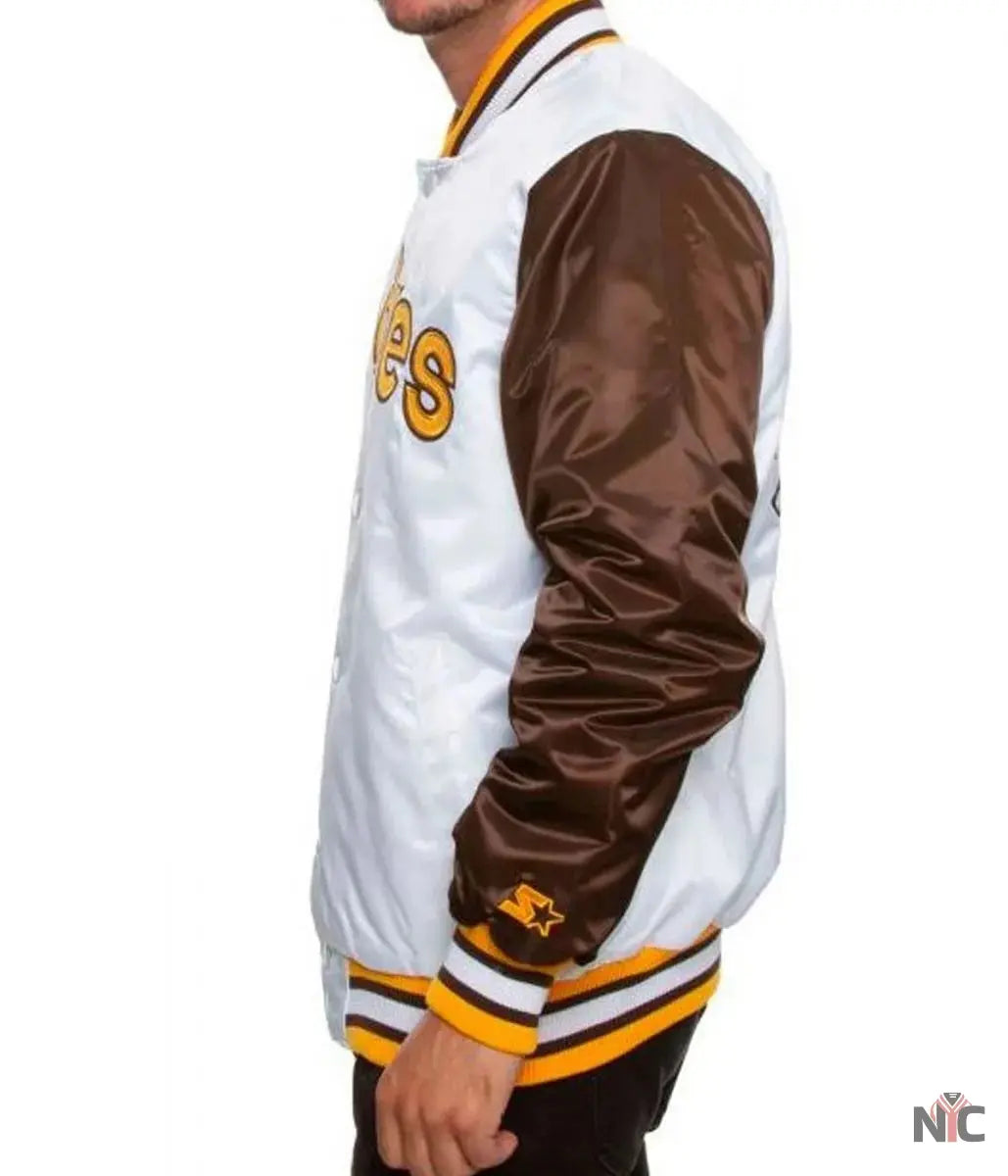 San Diego Padres Bomber Brown and White Jacket NYC Jackets