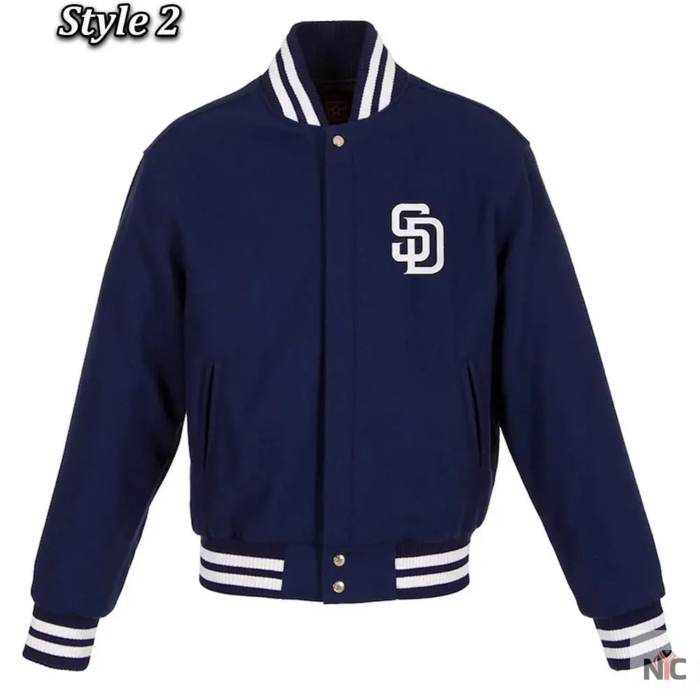 San Diego Padres Navy Blue Wool Jacket NYC Jackets