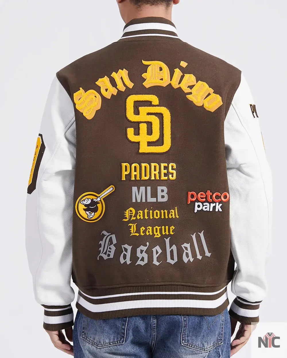 San Diego Padres Old English Varsity Jacket NYC Jackets
