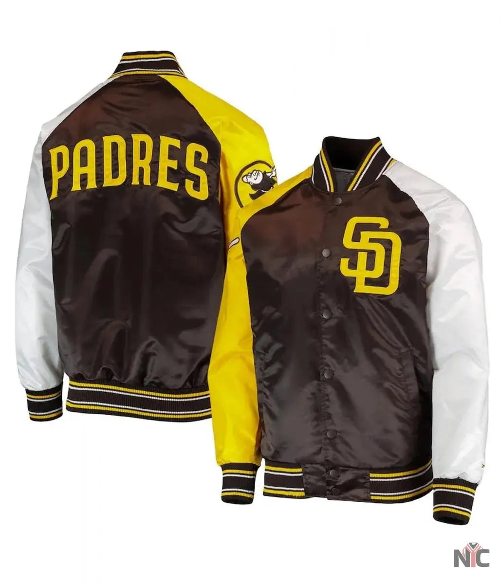 San Diego Padres Raglan Reliever Varsity Jacket NYC Jackets