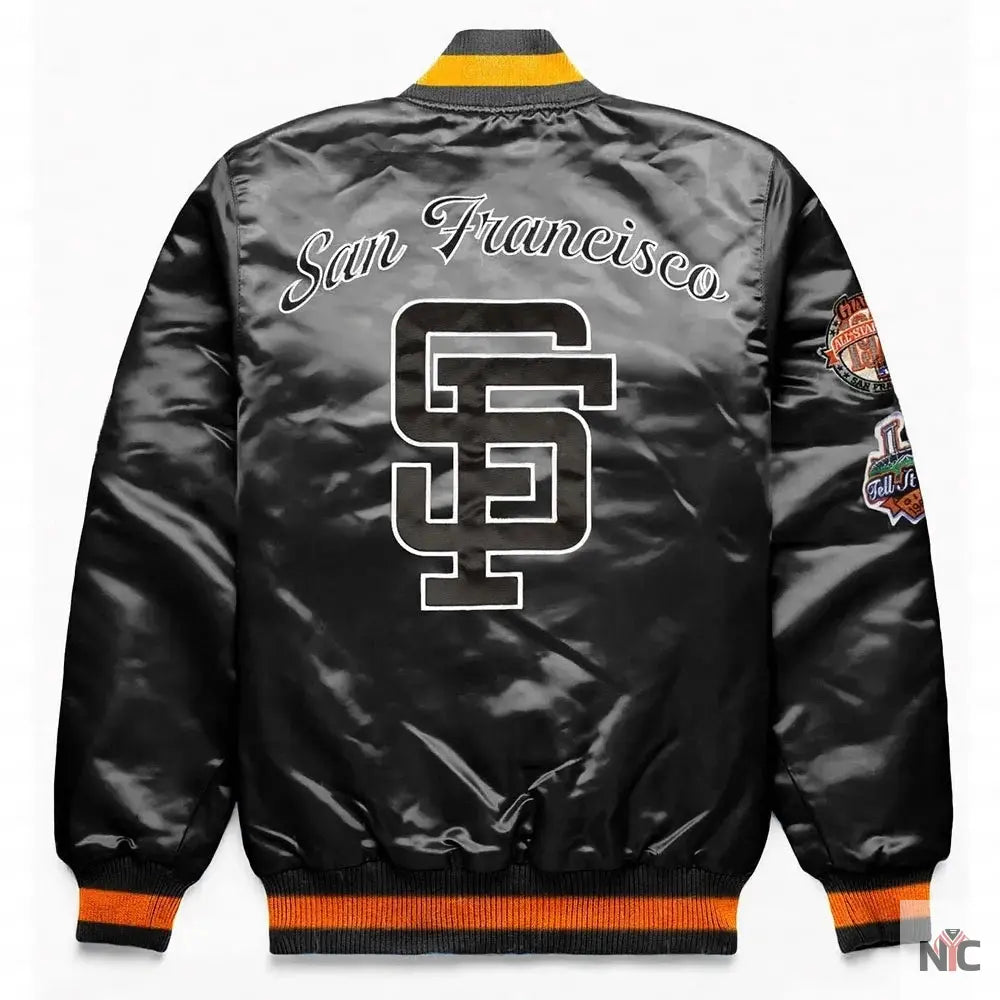 San Francisco Giants Exclusive Black Satin Jacket NYC Jackets